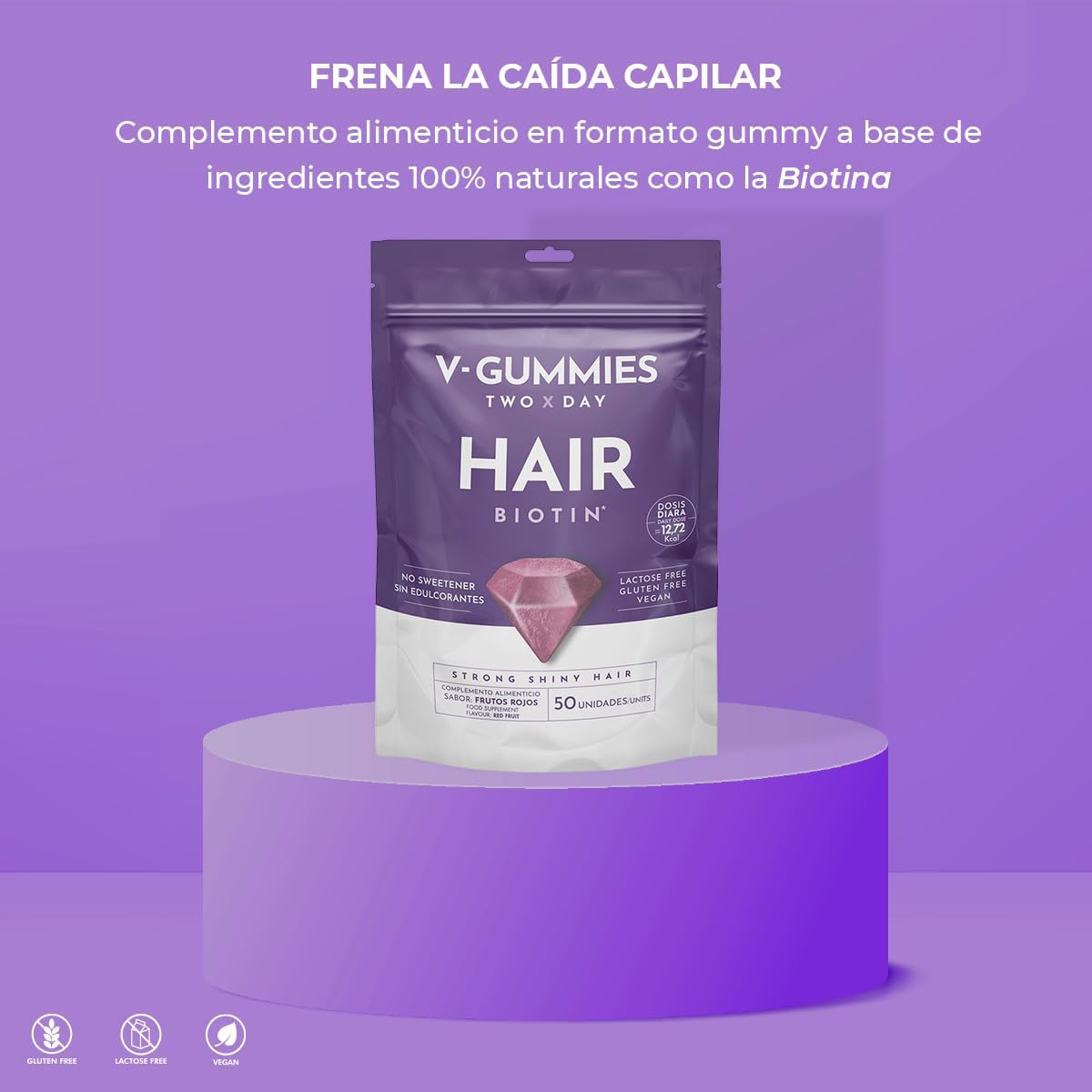 Pack 3 HAIR V-Gummies | Frena la Caída Capilar y Estimula el Crecimiento del Pelo