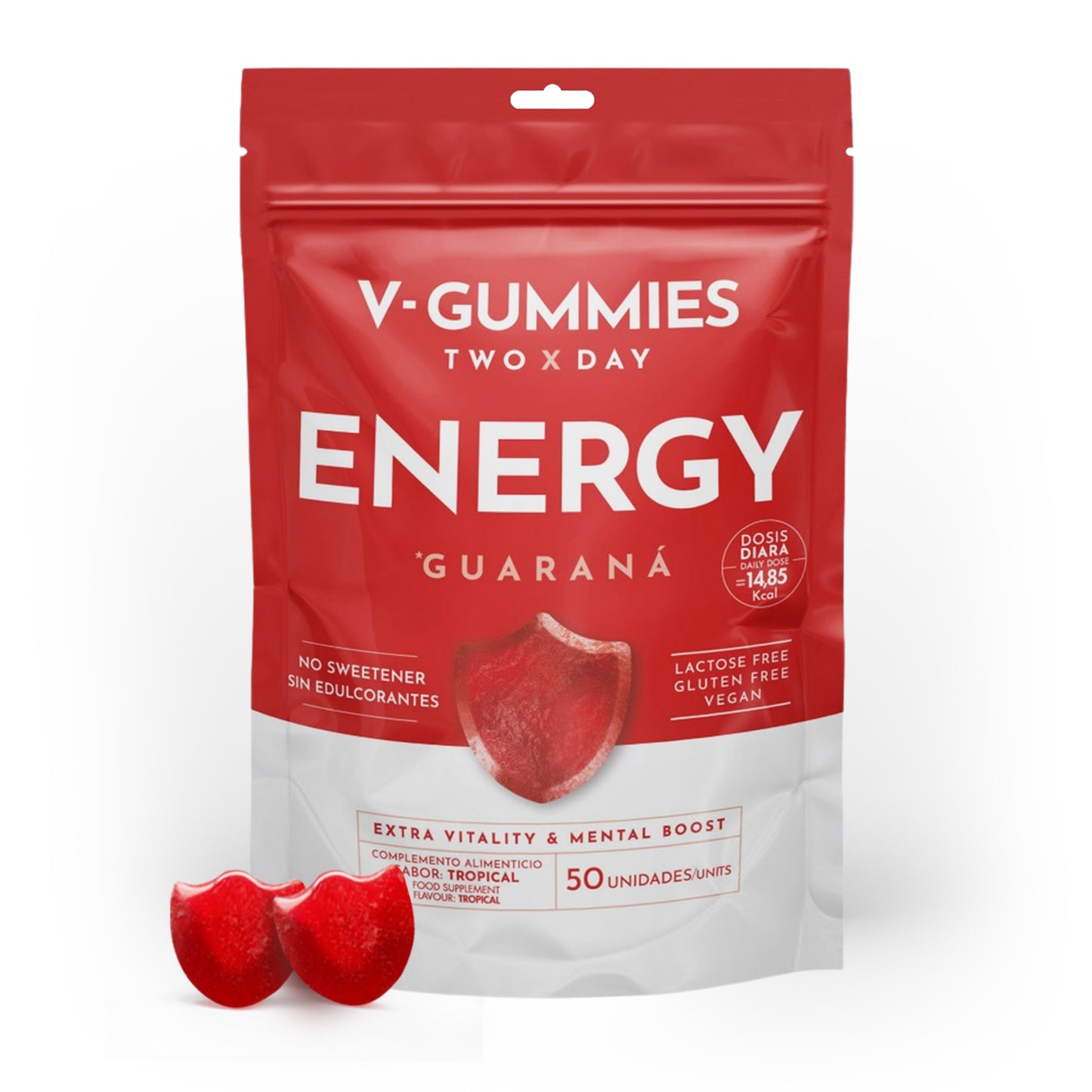 ENERGY V-Gummies | Gominolas Con Guaraná, Cafeína y Vitamina C | Energía para el Día