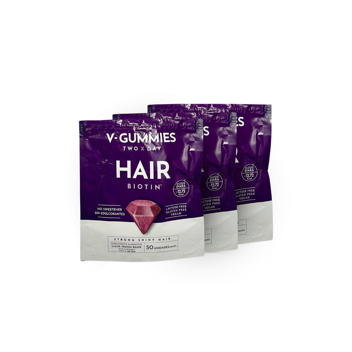 Pack 3 HAIR V-Gummies | Frena la Caída Capilar y Estimula el Crecimiento del Pelo