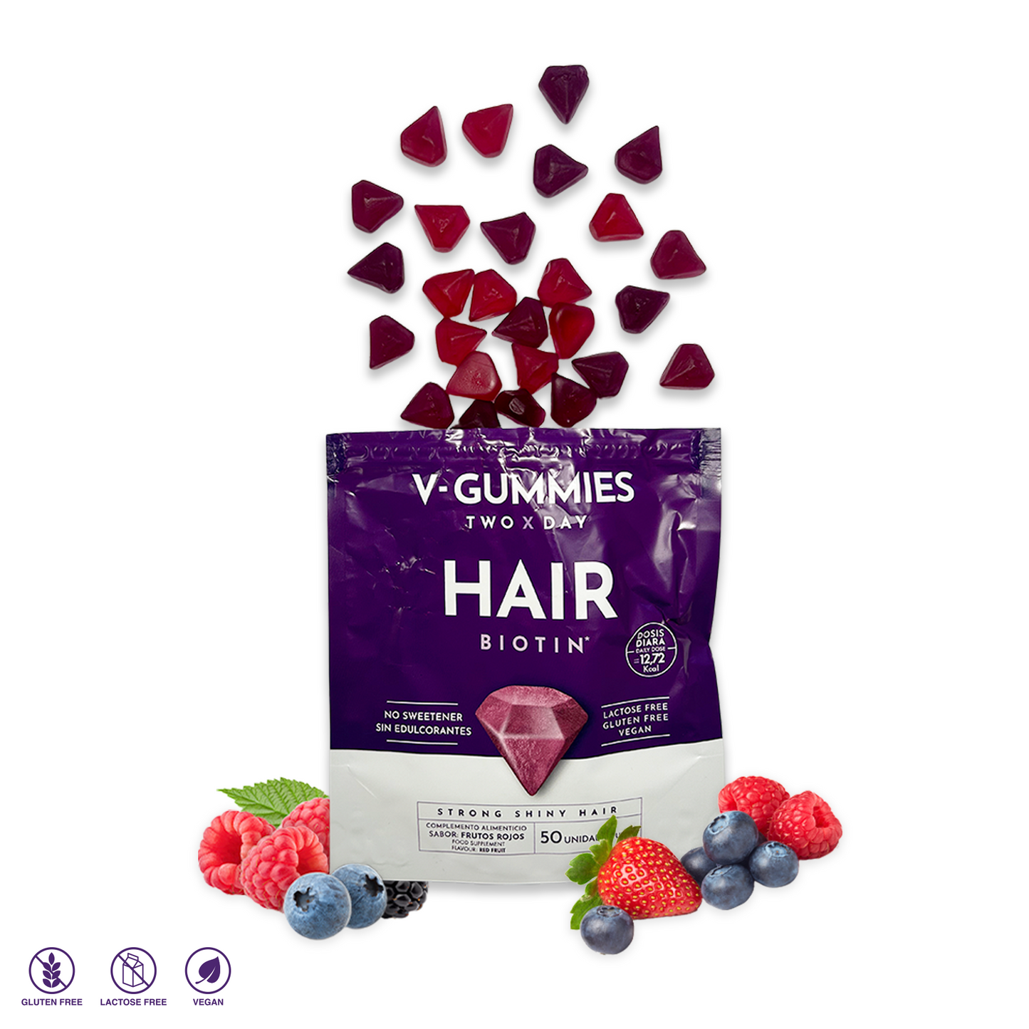 Pack 3 HAIR V-Gummies | Frena la Caída Capilar y Estimula el Crecimiento del Pelo