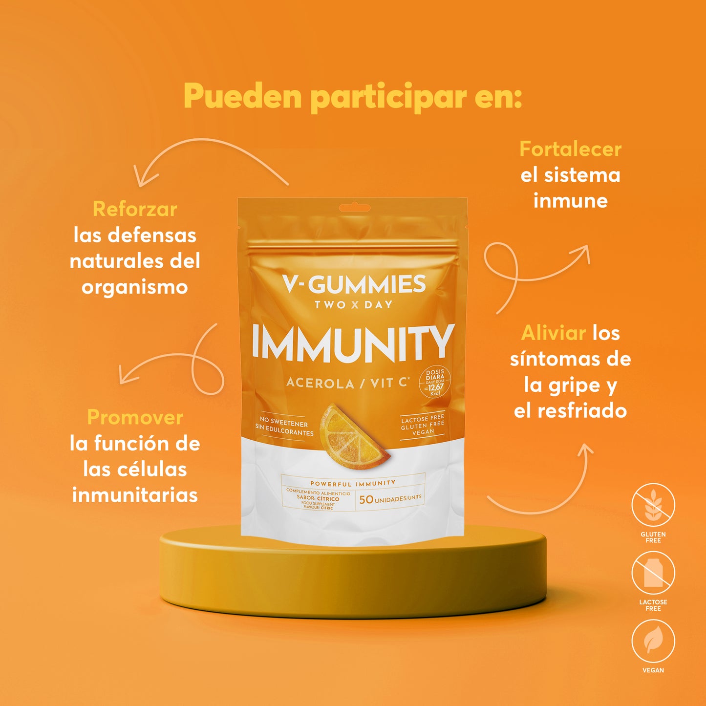 IMMUNITY V-Gummies | Fortalece Sistema Inmunitario y Activa las Defensas